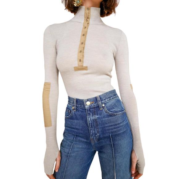 NEW ULLA JOHNSON drew pullover sweater in chalk,New Products : American Fashion Style Bags On Sale